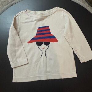 J. Crew Cream Kids Shirt with Red and Blue Hat Graphic